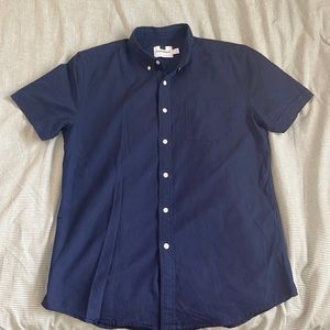 Navy Topman Short Sleeve Button Down Shirt